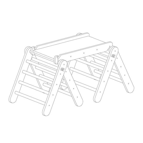 Climbing Triangle With Slide and Climbing Frame - Grey